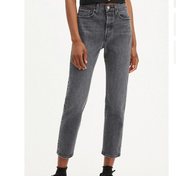Levi's Denim - Levi's black wedgie high rise straight leg button fly jeans